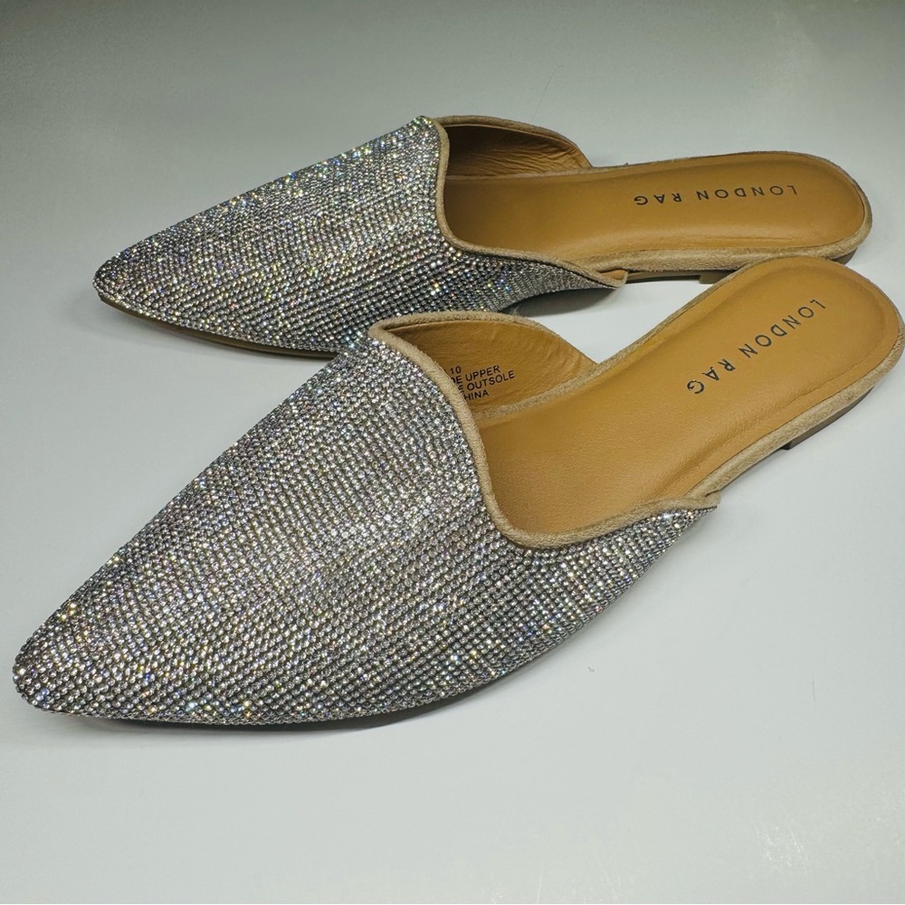 London Rag Glitz Mule Flat - Picture 2 of 3